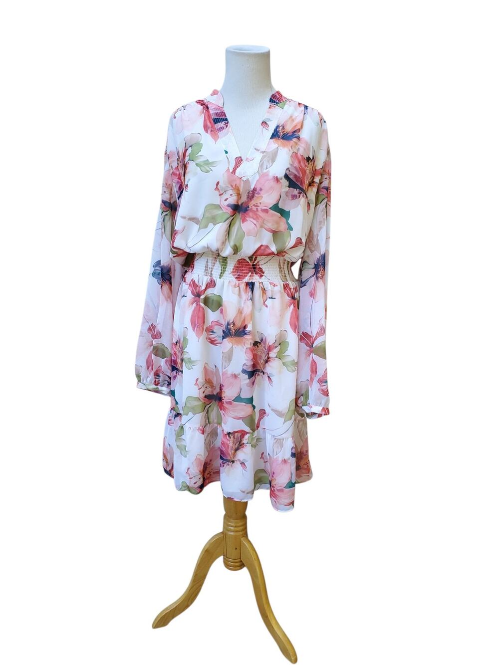Chico's Sz 3 Georgette Trapunto Pullover Dress Calypso Coral Chicos XL 16 NWT